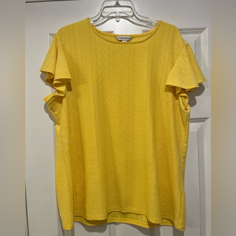 Sunny Yellow Eyelet Blouse